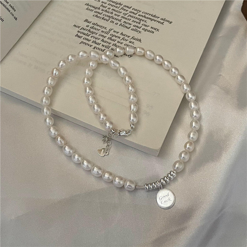 S925 silver pearl lucky necklace, view 7 - MRSLM