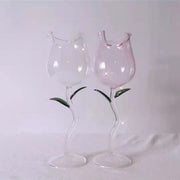 rose shaped red wine glass, view 4 - MRSLM