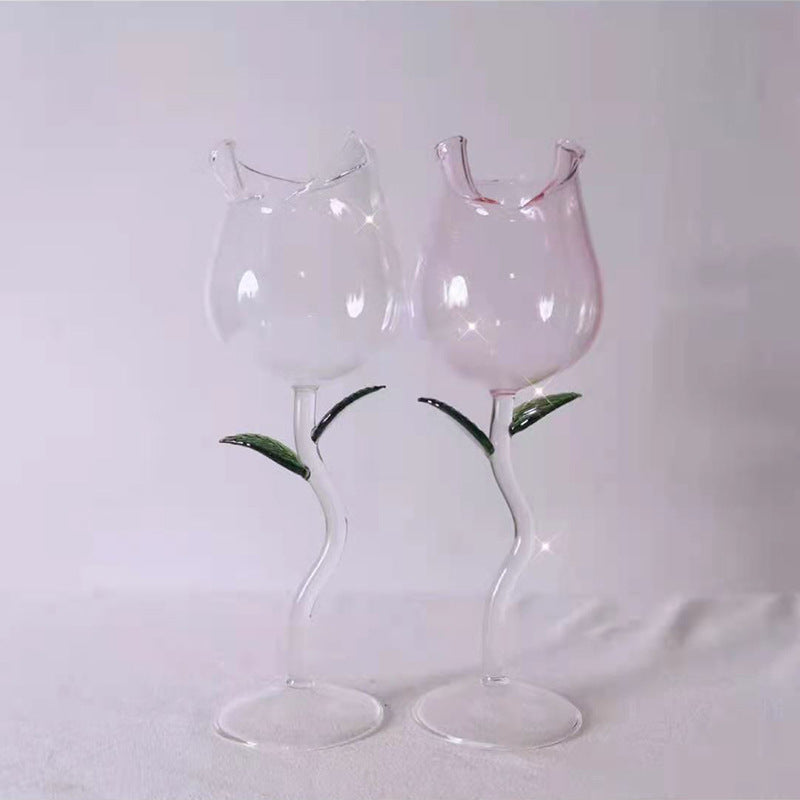 rose shaped red wine glass, view 4 - MRSLM