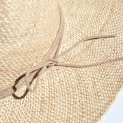 raffia sun hat with chain and pin detail, view 5 - MRSLM