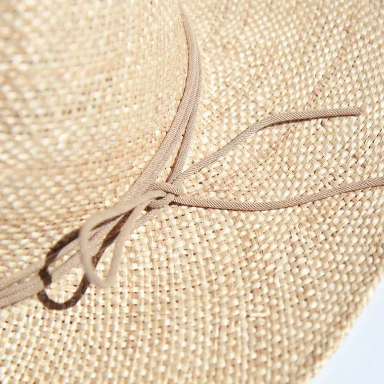 raffia sun hat with chain and pin detail, view 5 - MRSLM