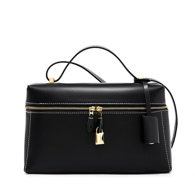 Elegant genuine leather crossbody bag, view 4 - MRSLM