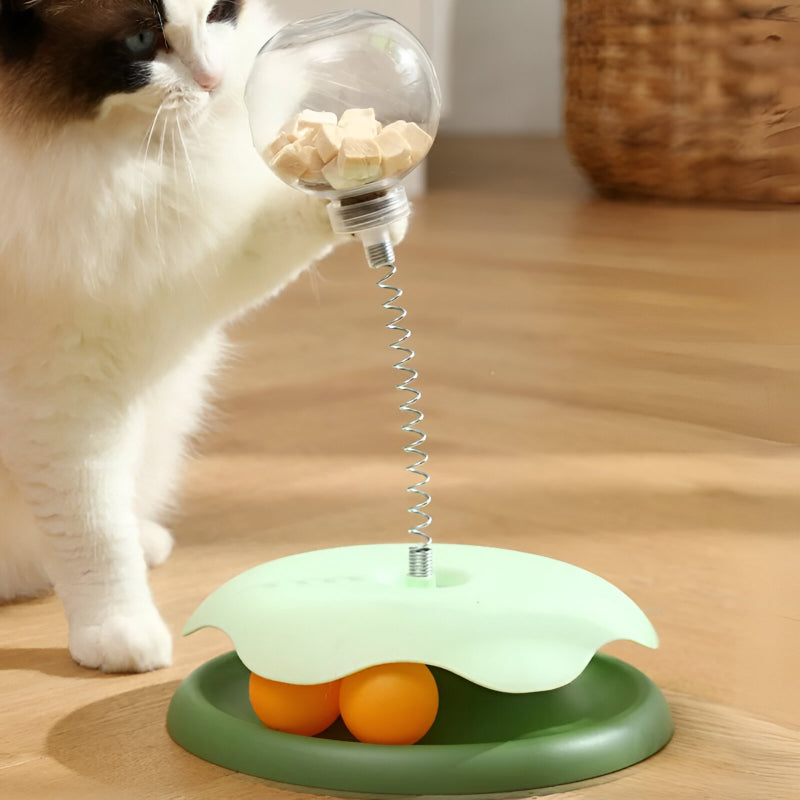 interactive tumbler cat toy with food dispenser, view 5 - MRSLM
