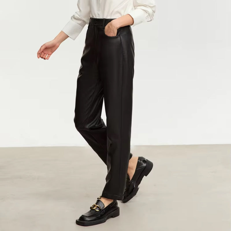 ankle-length pu leather pants - MRSLM
