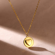 gold heart pendant necklace, view 5 - MRSLM