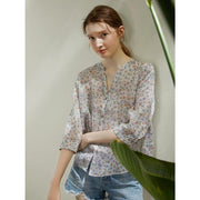ramie floral blouse, view 7 - MRSLM