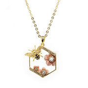 enamel flower petal bee jewelry, view 14 - MRSLM