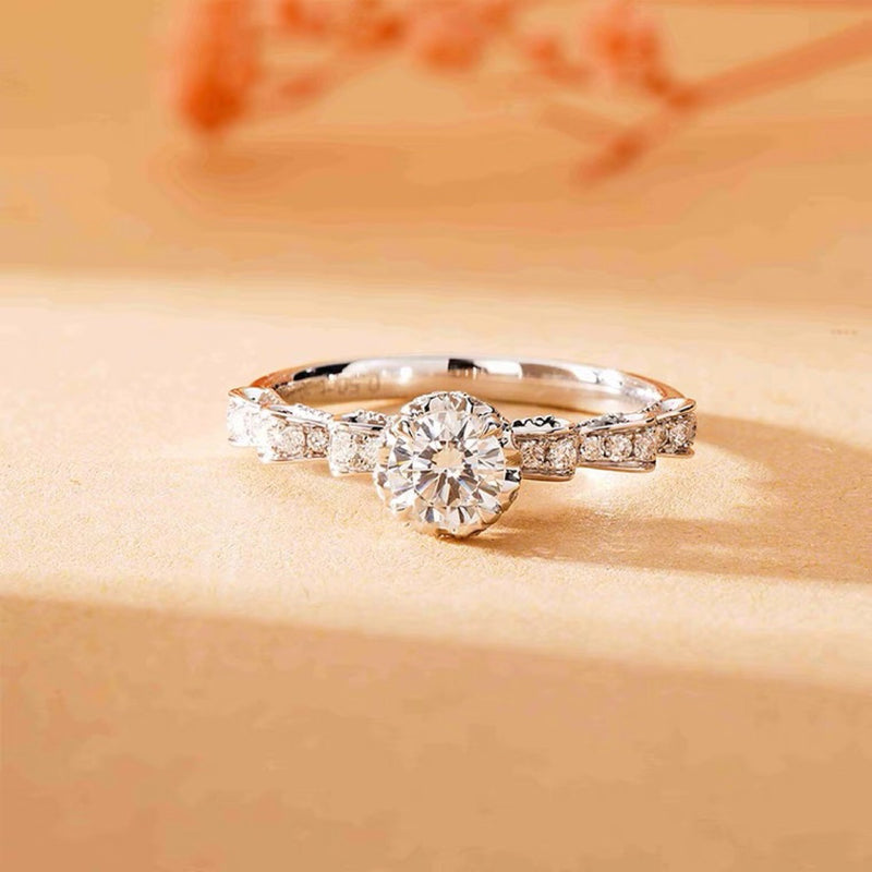 bow moissanite wedding ring, view 4 - MRSLM