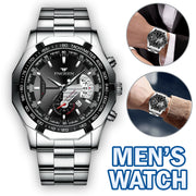 classic silver men's quartz watch - MRSLM
