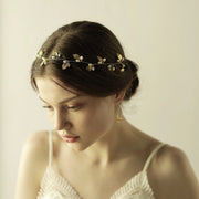 pearl flower leaf headband crown, view 8 - MRSLM