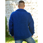 Men's vintage knitted cardigan sweater, view 4 - MRSLM
