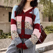 striped knitted cardigan for women - MRSLM