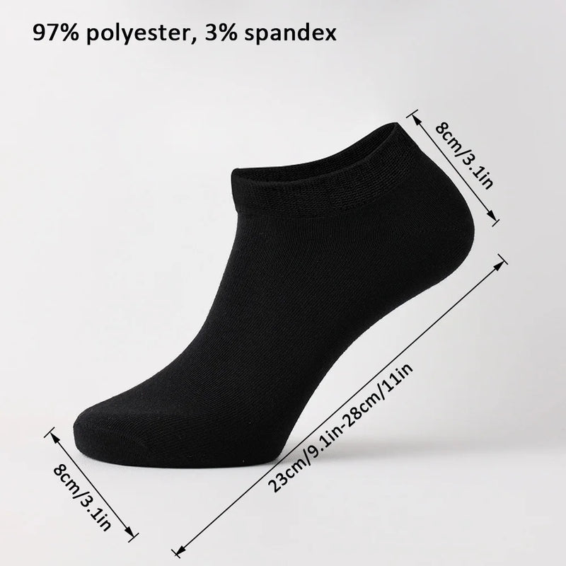 10 Pairs Invisible Low Cut Boat Socks - Non-Slip Silicone No-Show Ankle Socks