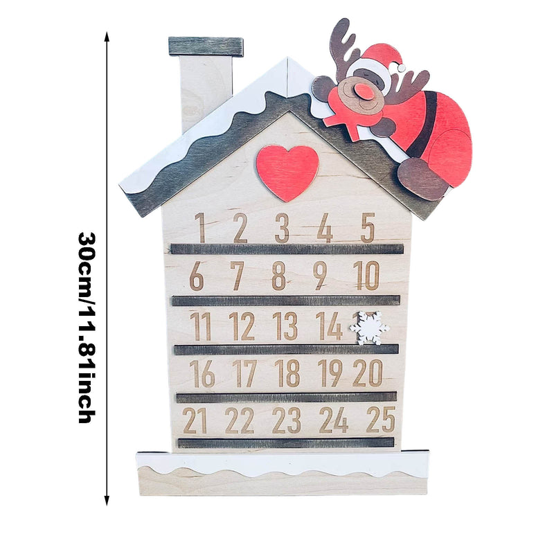 Wooden Christmas countdown calendar decoration, view 5 - MRSLM