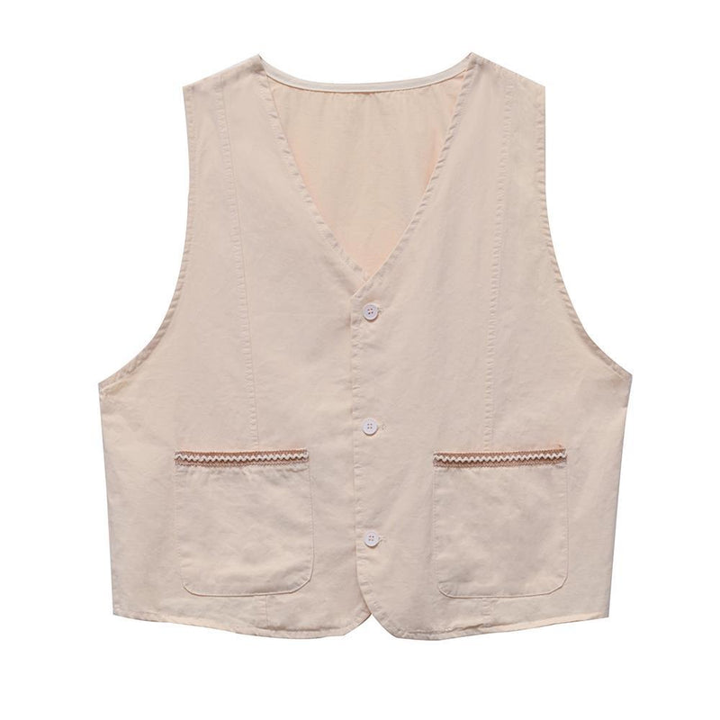 women's summer cotton vest and printed shirt, view 4 - MRSLM