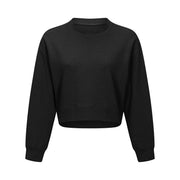 short loose pullover sweatshirt for yoga, view 2 - MRSLM