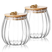 glass storage jars with bamboo lid, view 4 - MRSLM