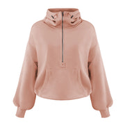 women's half-zip hoodie with pockets, view 18 - MRSLM