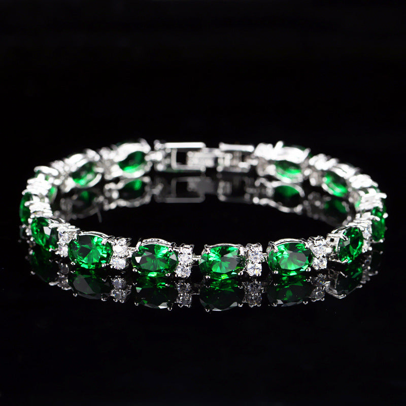 oval zirconia bracelet, view 5 - MRSLM