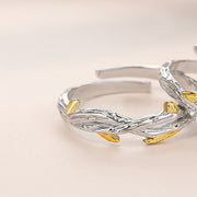 branch couple silver ring, view 3 - MRSLM
