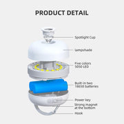 Rechargeable multi-color LED camping lantern, view 6 - MRSLM