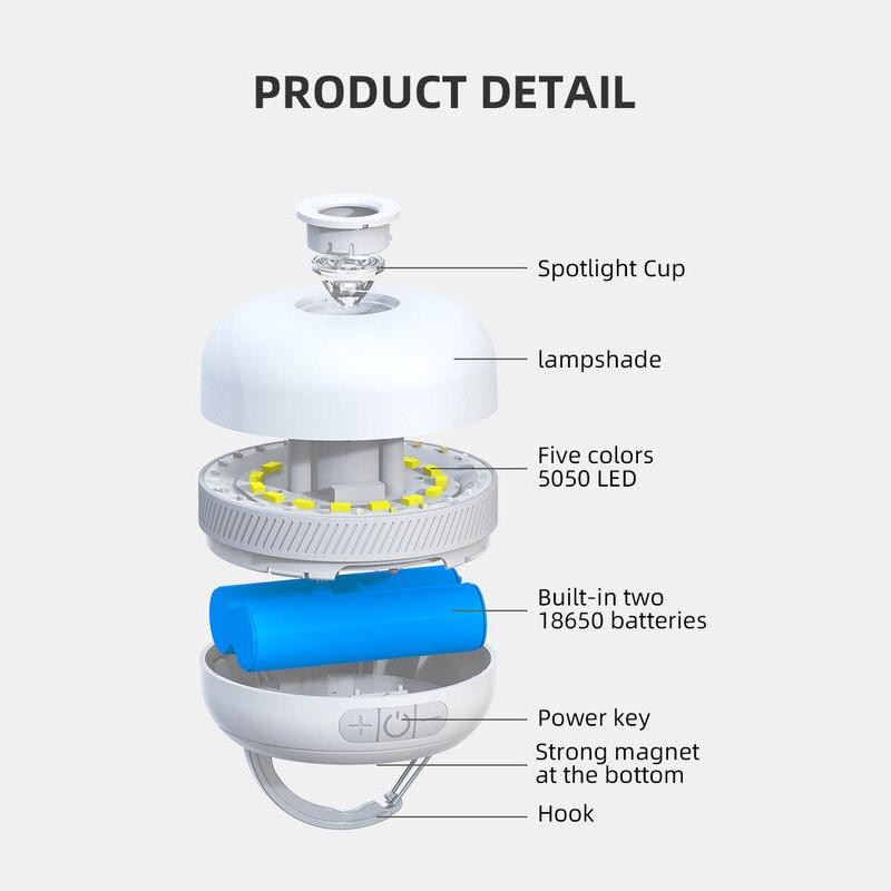 Rechargeable multi-color LED camping lantern, view 6 - MRSLM