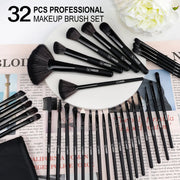 32-piece makeup brush set with case, view 8 - MRSLM