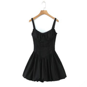 lace splicing sling dress, view 6 - MRSLM