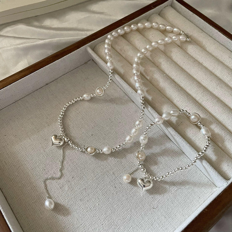S925 silver love pearl necklace, view 5 - MRSLM