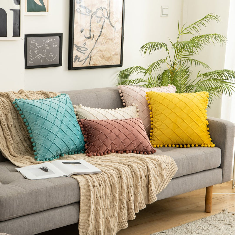 velvet plaid throw pillow covers, view 27 - MRSLM