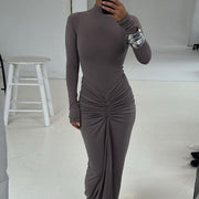 women's pleated high-waist dress, view 3 - MRSLM