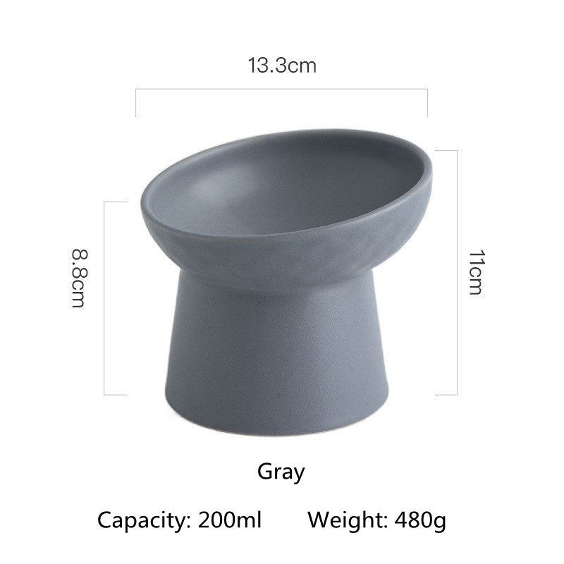 elevated ceramic pet bowl, view 5 - MRSLM