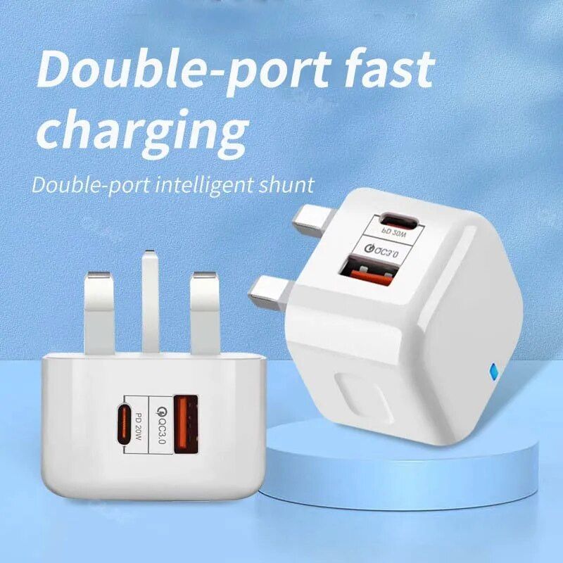 20W USB-C Fast Charger with Quick Charge 3.0 - Universal Adapter for Mobile Phones