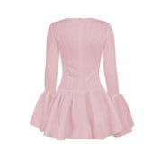 round-neck ruffle dress, view 4 - MRSLM