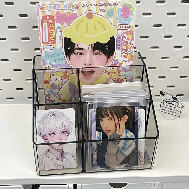 transparent desktop pen holder organizer, view 3 - MRSLM