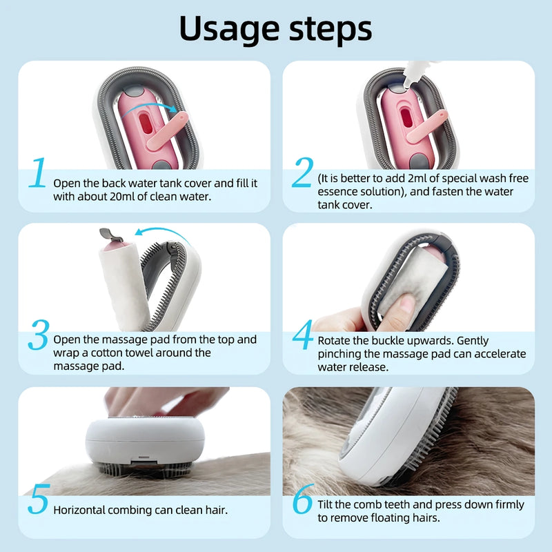 4-in-1 pet grooming brush, view 8 - MRSLM