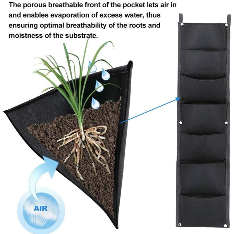 7-pocket vertical hanging garden planter, view 7 - MRSLM