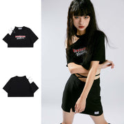 women's cut-out shoulder short sleeve top, view 9 - MRSLM