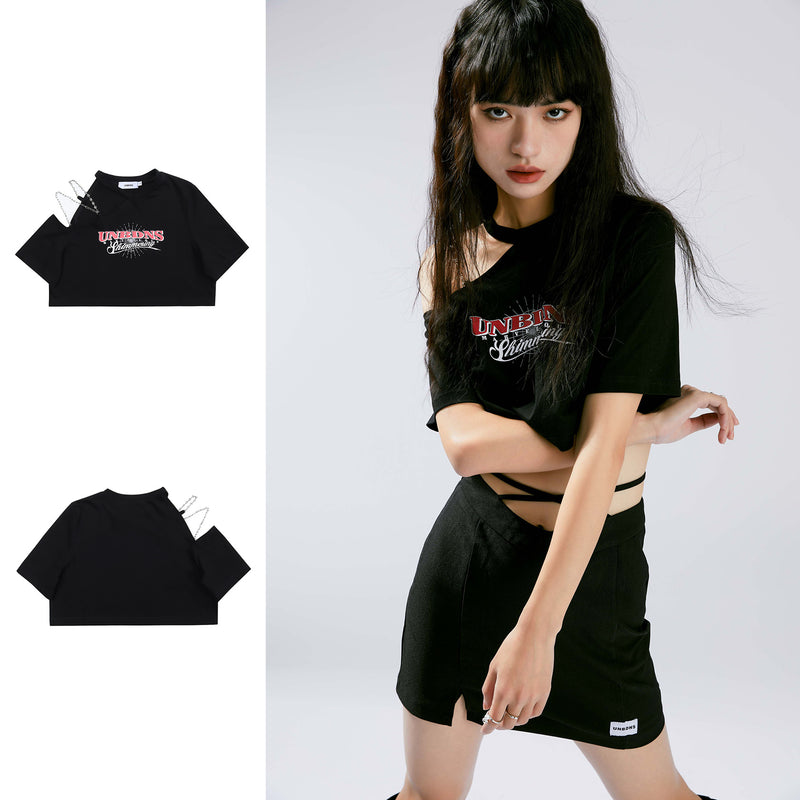 women's cut-out shoulder short sleeve top, view 9 - MRSLM
