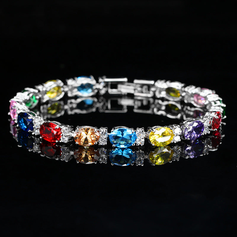 oval zirconia bracelet, view 2 - MRSLM