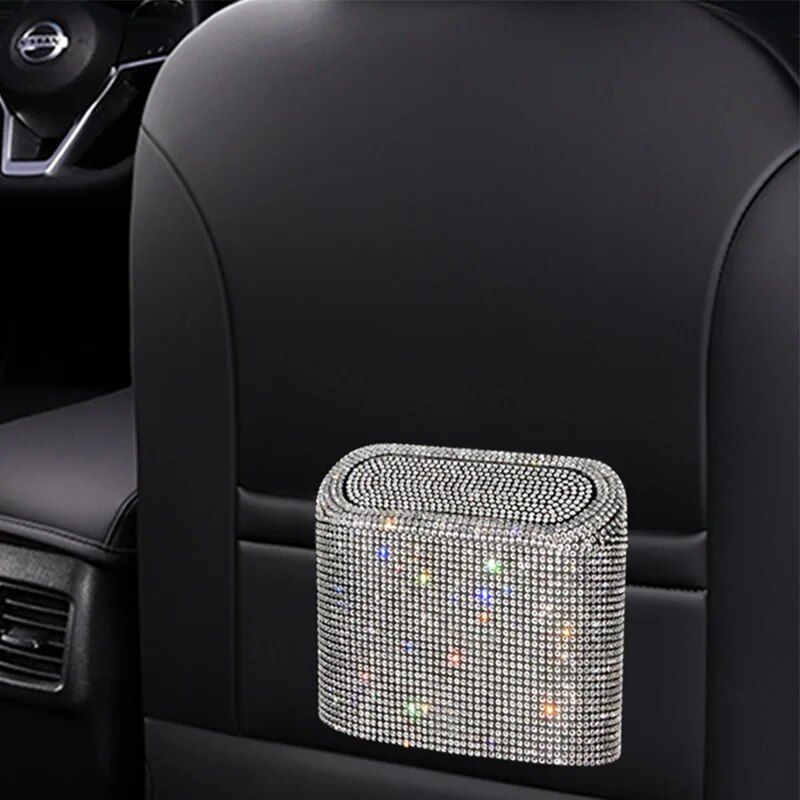 Bling car trash can with rhinestones, view 12 - MRSLM