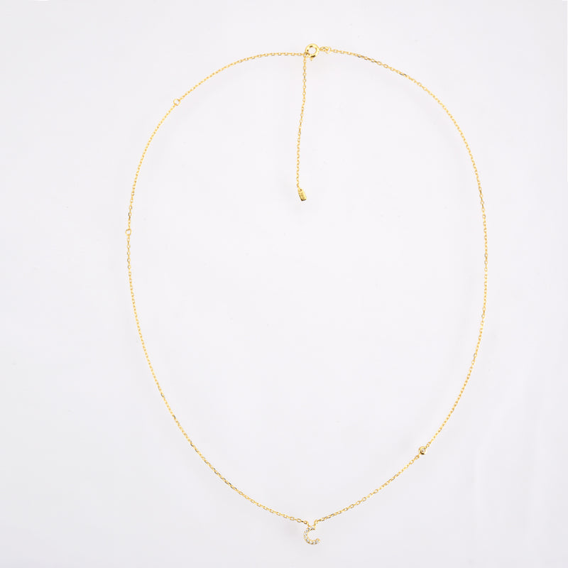 letter pendant necklace, view 4 - MRSLM