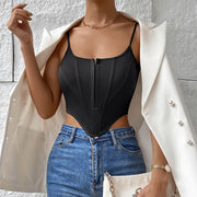 Women's single-breasted crop corset camisole, view 4 - MRSLM