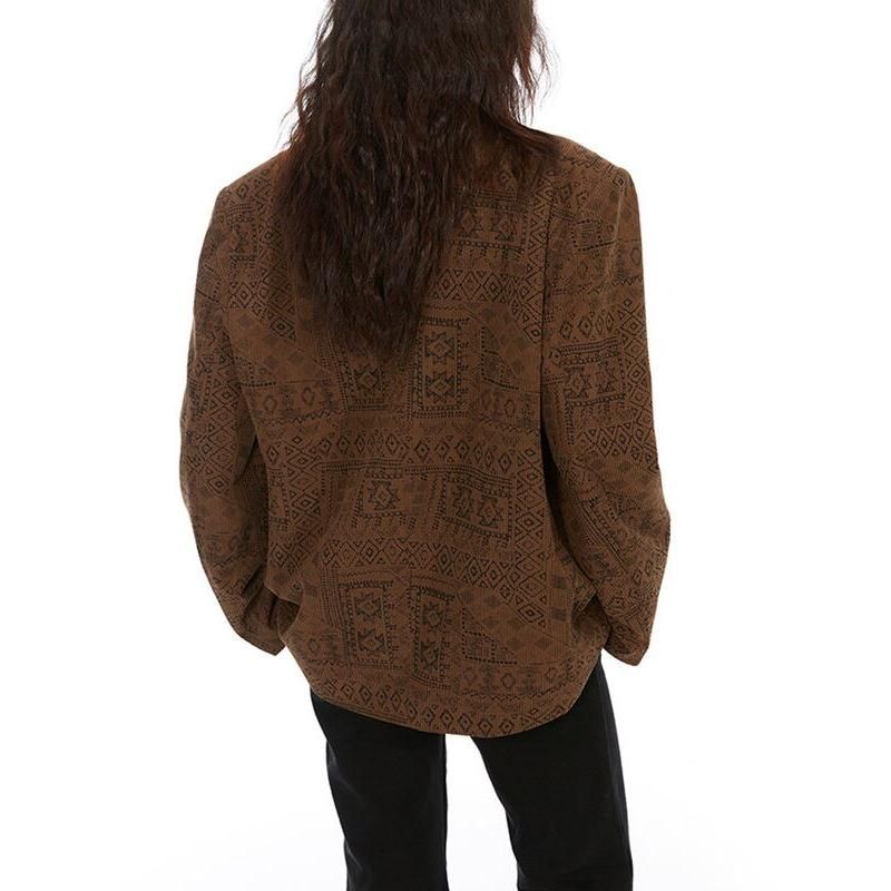 totem print blazer with long sleeves, view 5 - MRSLM