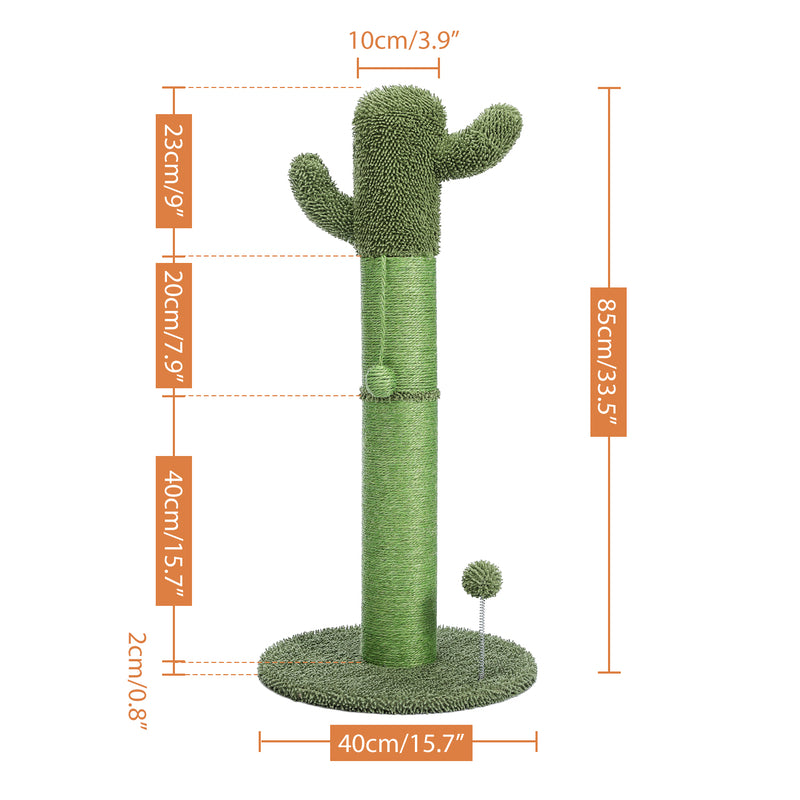 cactus cat scratching post, view 2 - MRSLM