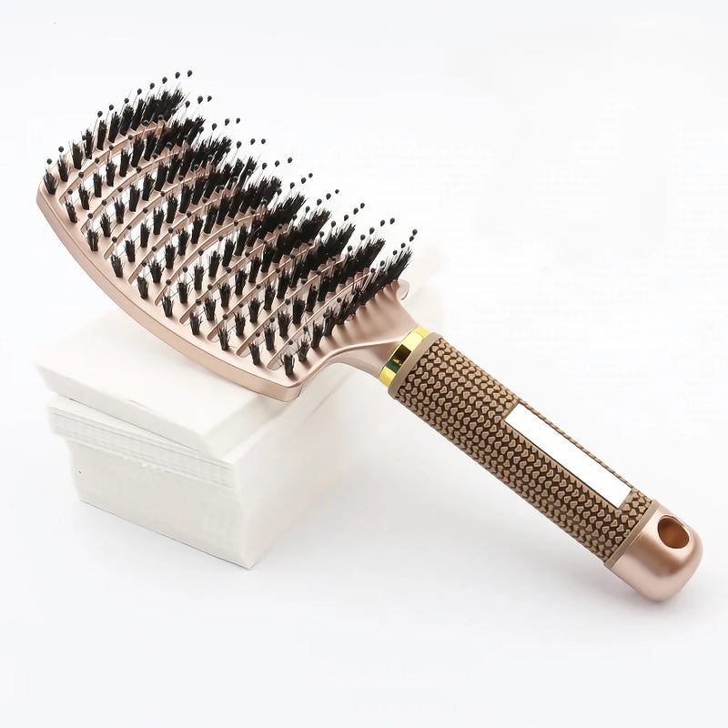 curved bristle massage comb, view 4 - MRSLM