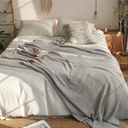 oversize moss stitch knitted blanket, view 7 - MRSLM
