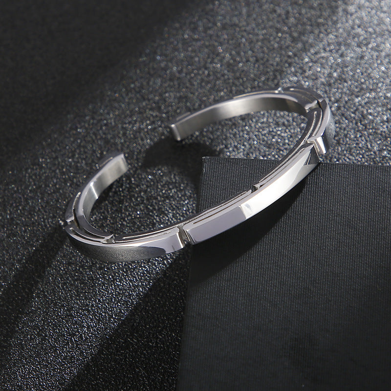 stainless steel couple all-match bracelet, view 6 - MRSLM