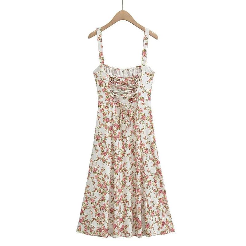 floral print camisole midi dress, view 2 - MRSLM