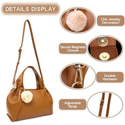 Large capacity soft synthetic leather tote bag, view 4 - MRSLM
